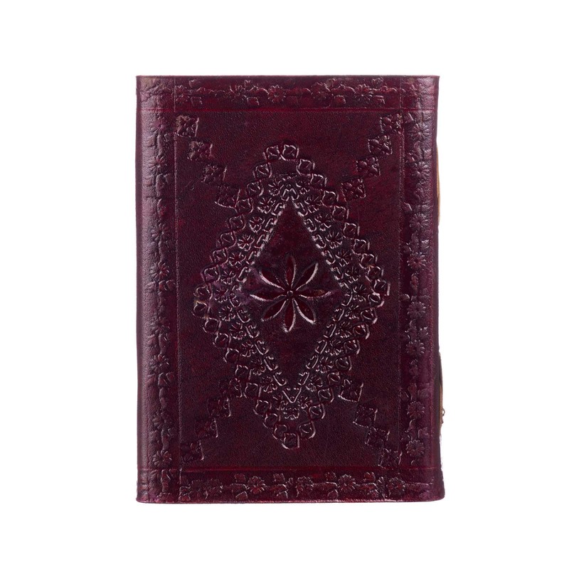 Indra Medium Embossed Leather Journal with Clasp 110 x 160