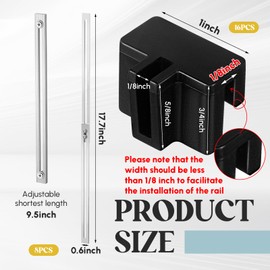 Humyoun 12 Pcs Metal Adjustable File Cabinet Rails Set Include 8 Hanging File Rail Clips 4 Cabinet Dividers Bars Suitable for Cabinets with Drawer Thickness Less Than 1/8 Inch(Silver,10-18 Inch)