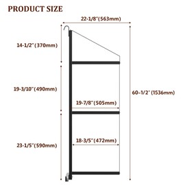Shipping Container Shelving Bracket (2PCS), 3-Tier Powder Coated Steel Brackets, 1100LBS Capacity, 22''D x 60''H, Quick Hang for Shipping Containers, Cargos, Warehouses & Garages, Heavy-Duty