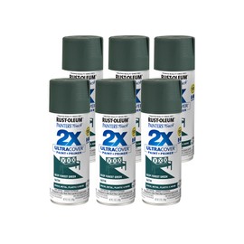 Rust-Oleum 342062-6PK Painter's Touch 2X Ultra Cover Spray Paint, 12 oz, Satin Deep Forest, 6 Pack