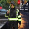 Hi Vis Rain Jacket for Men,Waterproof Class 3 Safety Rain