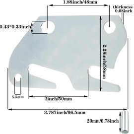 DZS ELEC 4 Set Bed Hanging Iron Hook Plate Bed Frame Connection Bracket with Installation Iron Pin 3.8x2.3 Inches Wooden Bed Rail Hook Plate for Wooden Headboards and Bed Footboard Frames