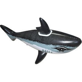 Holder Inflatable Shark 86 cm Inflatable Blow Up Novelty Shark Large Swimming Pool Black Toys Children Shark, Shark Inflatable Pool Float, Inflatable Shark Pool Floats, Black (DFB)