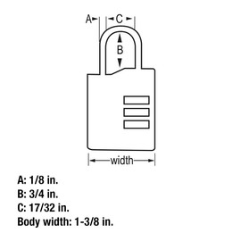 Master Lock 4684T Set Your Own Combination TSA Approved Luggage Lock, 1-3/8 in. Wide, Colors May Vary