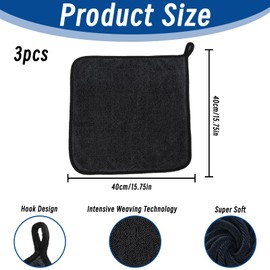 ZcrPrn Microfibre Cloth Car, Microfibre Cloth, Super Absorbent Drying Towel for Car Window Shower Bathroom Kitchen, Streak-Free & Lint Free Cloth Microfiber Towels (3 Pack 40x40cm)