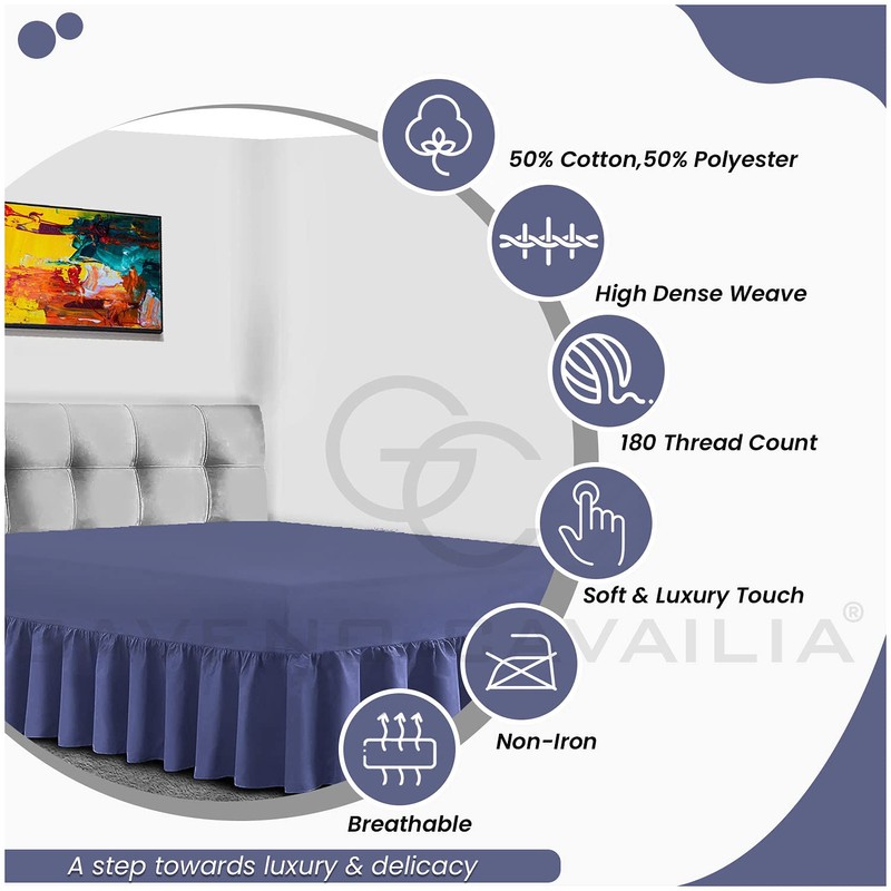 GC GAVENO CAVAILIA Easy Care Single Valance Sheet Frilly Bedding