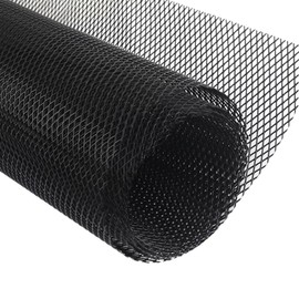 BTtime Front Grille 100cm x 33cm Car Mesh Grill Mesh Width 6 x 12mm Car Aluminum Custom Grille Cover Net for Automobile Grill Cover Cut Universal (Black)