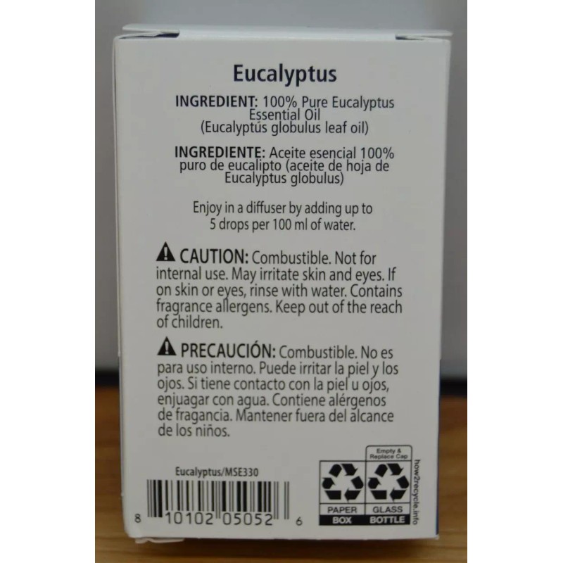 Mainstays Eucalyptus Essential Oil .5 Fl Oz, 100% Pure Aromatherapy