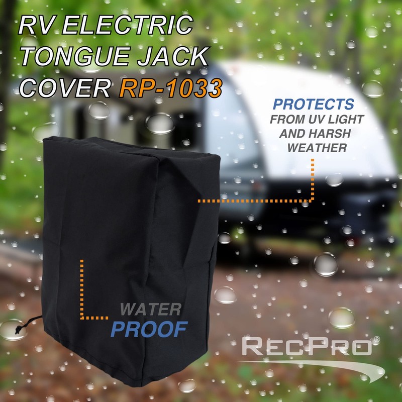 RecPro RV Electric Tongue Jack Cover | Universal Protective Cover