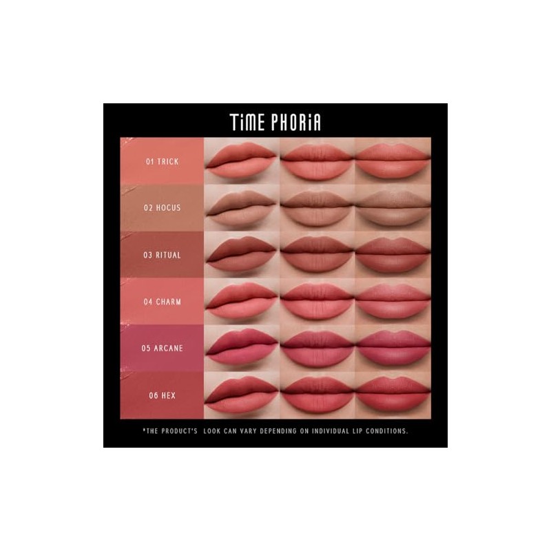 TIMEPHORIA Tinta para Labios Mate Difuminado, Larga Duración 24 Horas,