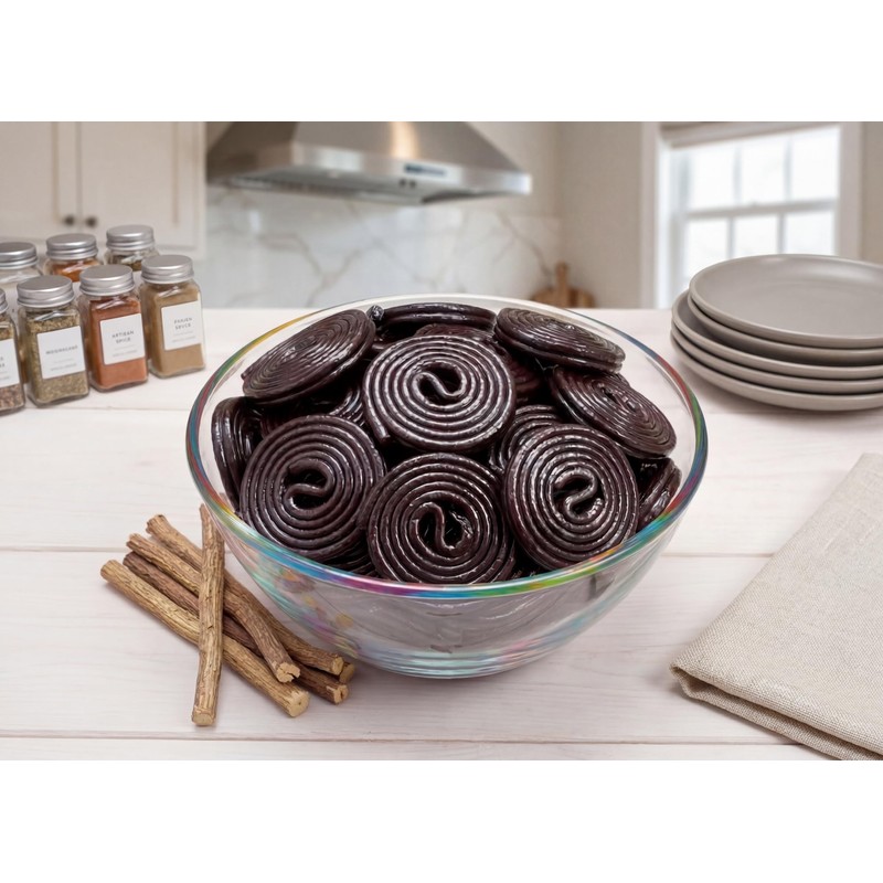 Black Licorice Wheels Candy 1 lb Bulk Bag Soft Chewy