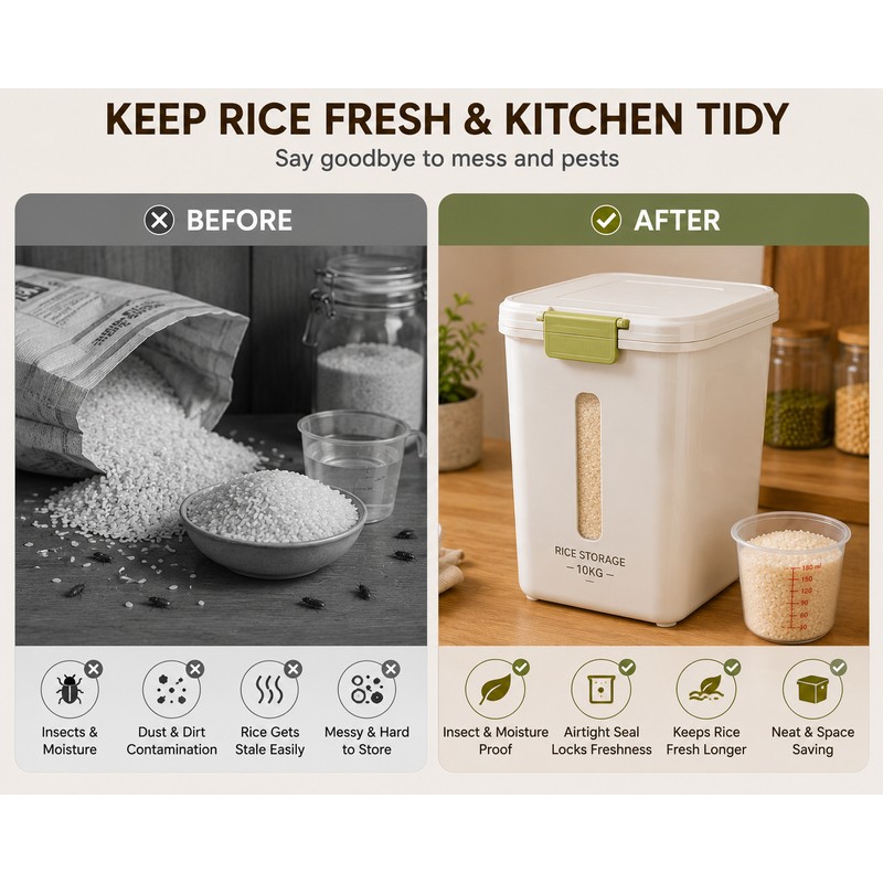 Beige Plastic Kitchen Storage Containers with Lids