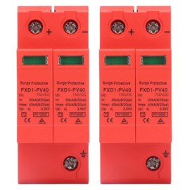 2Pcs Surge Protective Devices DC Photovoltaic Arrester 2P 40KA with Remote Signal FXD1‑PV40750V