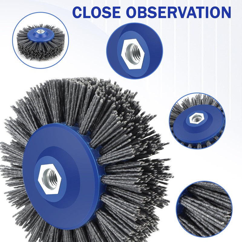 EXLECO M14 Round Brush Nylon Brush Sanding Brush for Angle