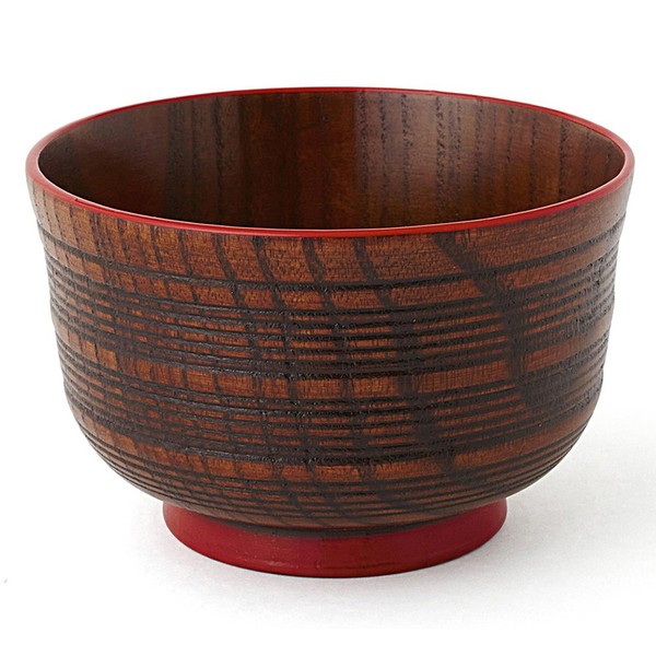 Kishu Lacquerware WR-469834 Kakuda Seibei Shoten Nano-Coat, Dishwasher-safe, Soup Bowl,