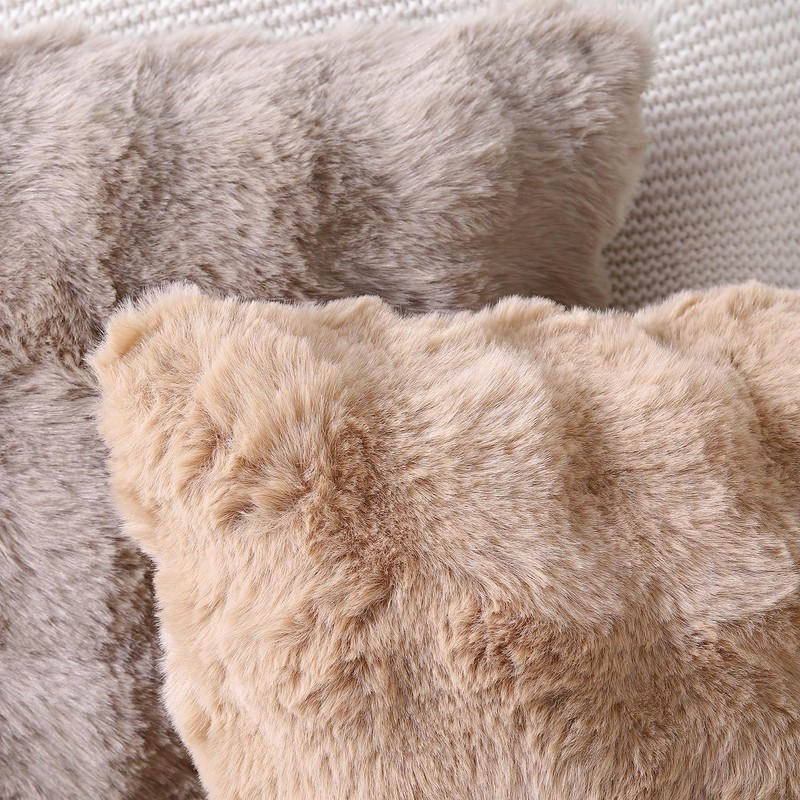 Madizz Pack of 2 Thick Plush Wool Throw Pillow Covers