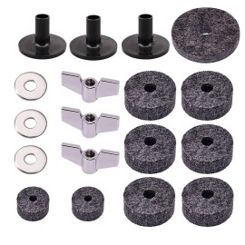 Unbranded 18pcs/Set Drum Accessories Felt Pad/Wing Nut/Cymbal Sleeve Base for Drum Set