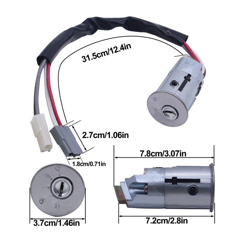HISports Ignition key, car ignition switch, with 2 ignition keys,