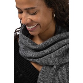 Fishers Finery Women's 100% Cashmere Ribbed Knit Winter Scarf | Black Label Box (Heather Gray)