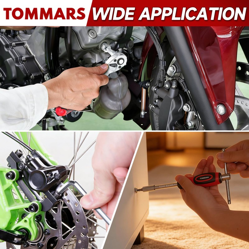 TOMMARS 130PCS Mini Ratchet Set,1/4 Inch Socket Ratchet Wrench Set