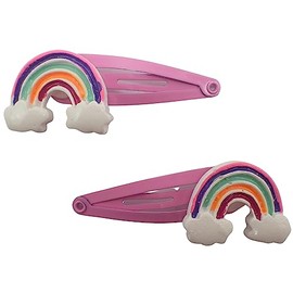 Topkids Accessories Frosty Glitter Unicorn Motif Snap Hair Clip Small Hair Clips Girls Hair Accessories Baby Hair Clips Girls Hair Clips Mini Hair Clips Toddler Clips (Dusky Pink Rainbow)