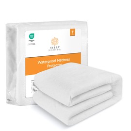 Sleep Mantra Waterproof Mattress Protector - Terry - Breathable, Noiseless & Hypoallergenic Bed Cover - Deep Pocket Fitted Sheet Style (Twin)