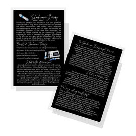 Shockwave Therapy for Cellulite Information Card | 30 Pack | 4x6” inch Large Postcard Size | Cellulite Treatment Information | Black Card Design