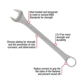 Sunex Tools 9707 Jumbo Fractional Combination Wrench Set, 7Piece (Includes Roll-Case), SAE Jumbo Combination Wrench Set