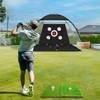 MONOJOY Golf Hitting Mat – 16"x23" Dual-Turf Foldable Golf Practice