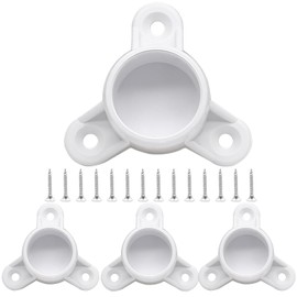 Unlorspy 4Pcs 1-1/4 Inch PVC Table Leg Cap Fittings White Screw Tab Caps Furniture Grade Screw Caps PVC Fittings with Mounting Screws for Making Storage Shelves & Support Feet
