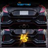 VGETTING Red Lens LED Reflector Lights For Honda Civic Hatchback,
