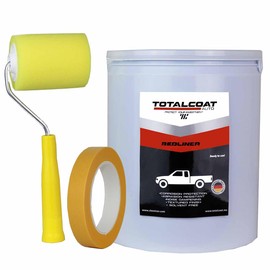 Total Coat Roll On Truck Bed Liner Paint; Heavy Duty Coating Protection for Box Trucks, Pickups, Cargo Vans (1 Gallon Kit, Tan)