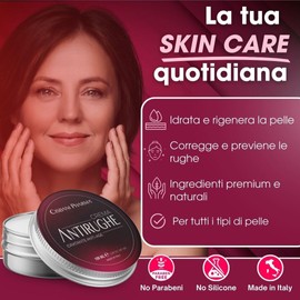 CISBANI PHARMA - Anti-Falten-Gesichtscreme, feuchtigkeitsspendend, Anti-Age, 100 ml – mit Coenzym Q10, Macadamia-Öl, Hyaluronsäure und Kollagen – belebend für tiefe Falten – Herren Damen 40 – 60 Jahre