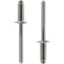 FASTON Blind Rivets 4.0 x 16 mm with Flat Head Stainless Steel A2 V2A (Pack of 50) DIN 7337 Rivets Pop Rivets Flat Head Rivets Rustproof