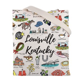 Louisville Kentucky Tote Bag Kentucky State Gift Louisville Kentucky Travel Souvenir Gift Louisville Landmarks Shoulder Bag, Beauty Beast Tote Bag Blue, Large