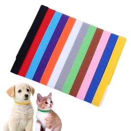 Orirya Cat Collar Dog Collar Kitten Puppy Identification Collar 12 Colors Colorful Soft Velcro Adjustable Cuttable Pet Identification Collar for Multiple Cats Dogs Large 0.4 x 13.8 inches (10 x 350 mm