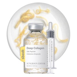 SUNGBOON EDITOR Glow - Ampolla intensiva de péptidos de seda, suero de péptidos de cobre para la cara con colágeno y péptidos múltiples, suero facial 
