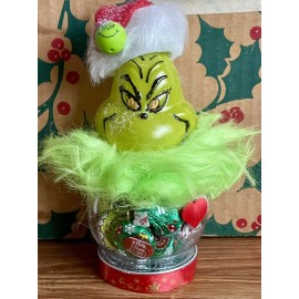 TreasureNTrooveGifts 1 Handmade Grinch Candy Filled Ornament Table Topper 6-7” In Your A Mean One New