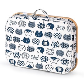 Mayjoy Bamboo Lap Desk with Storage, Cover Removable Lap Desk for Lap, Computer Laptop Stand on Lap, Work on Bed or Couch, Write or Draw on Your Lap (White Kitten)