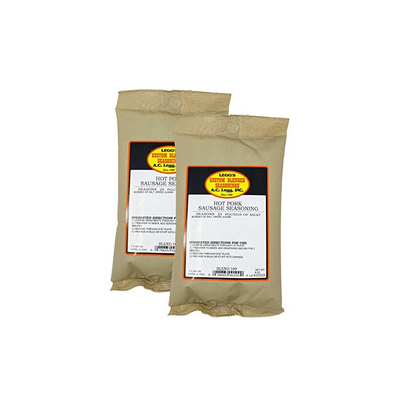 A.C. Legg Blend 109 Hot Pork Sausage Seasoning, 2 Packs