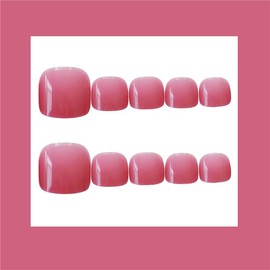 BSLVWG Pure Color False Toe Nails Short Glitter Metal Fake Toenail Full Cover Artificial Foot Nail Tips for Women and Girls(24Pcs) (09)