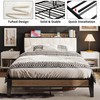 LIKIMIO Full XL Bed Frames, Storage Headboard with Charging Station,