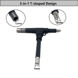 TUOREN Multi-Function Drum Key Hammer for Kick Drum Pedals, Different Lengths Hexagonal Cross Head (7mm Hexagonal Wrench & 6mm Cross Wrench)