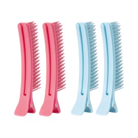 4pcs Grip Clips for Hair Sectioning,2 Colors Hair Sectioning Clips,for Salons,Families,Dyeing,Perming and Styling Areas(Pink+Blue)