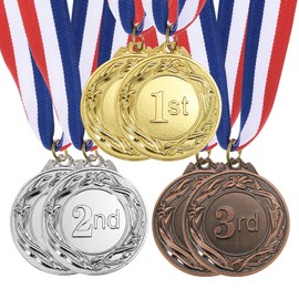 PATIKIL Gold Silver Bronze Award Medals 2.6 Inch, 6 Pieces Winner Award Medals 1st 2nd 3rd Prize Style with Neck Ribbon for Games Sports Competitions