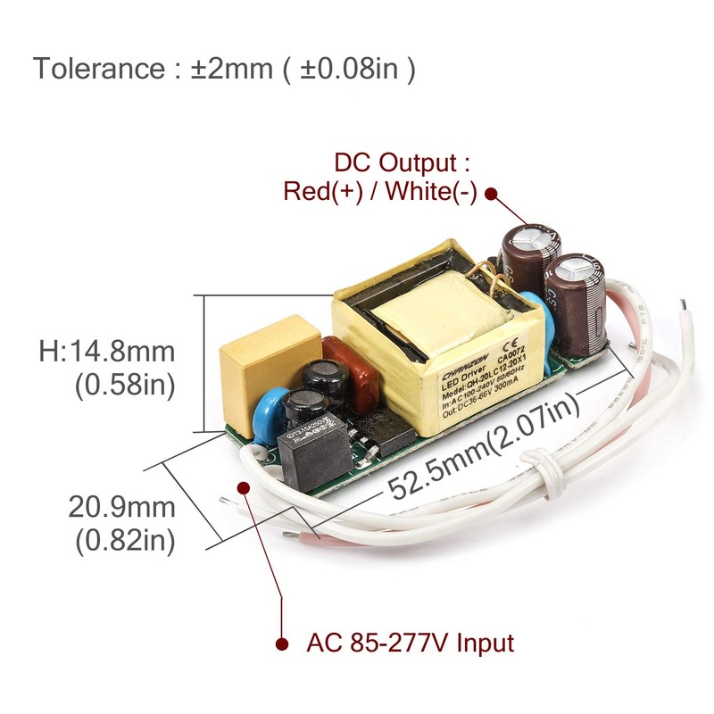 Chanzon LED Driver 300mA (Constant Current Output) 36V-66V (Input 100-240V