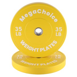 Rubber Bumper Weight Plates 10,15,25 Lbs Pairs,2-Inch Rubber Bumper Plates 100 Lbs Sets for Home Gym Workout (Yellow 35 lbs pairs)