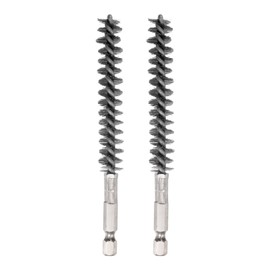 sourcing map Stainless Steel Bore Brush 12 mm Diameter Cleaning Wire Brush with Handle 1/4 Inch Hex Shank for Pipes Connections Bearings Pack of 2