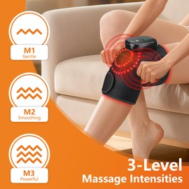 EDIFOLLY Cordless Knee Heating Pad, Knee Massager with Heat and Vibration, Rechargeable Heated Knee Brace with 3 Heat Levels and 3 Massage Modes