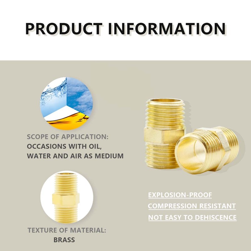 Bwintech 2 Pcs 1/2" Male to 1/2" Male BSP Thread